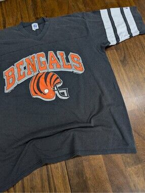 Vintage Cincinnati Bengals Logo 7 Striped Football Shirt XL